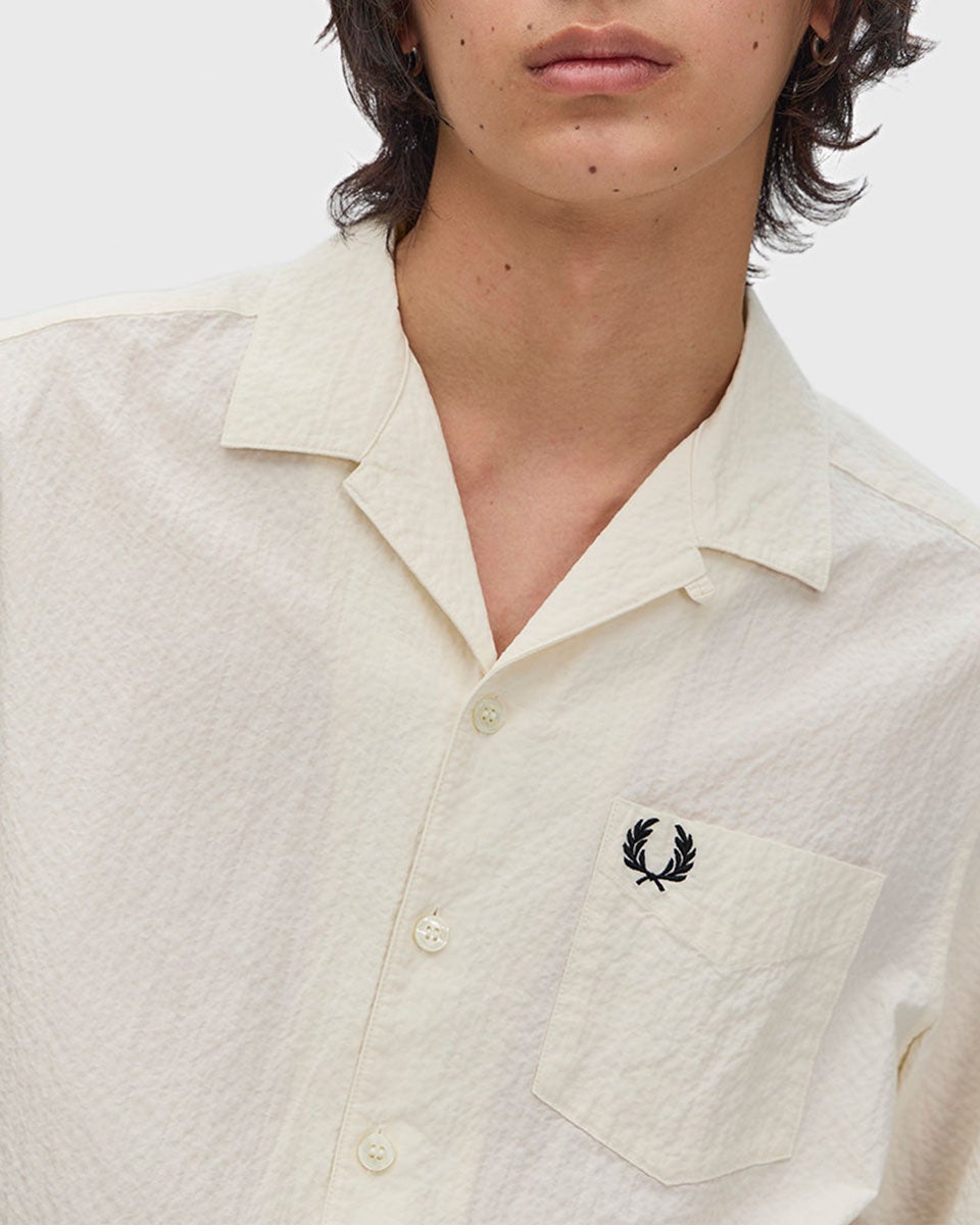 フレッドペリー シアサッカー リビアカラー シャツ FRED PERRY M2471