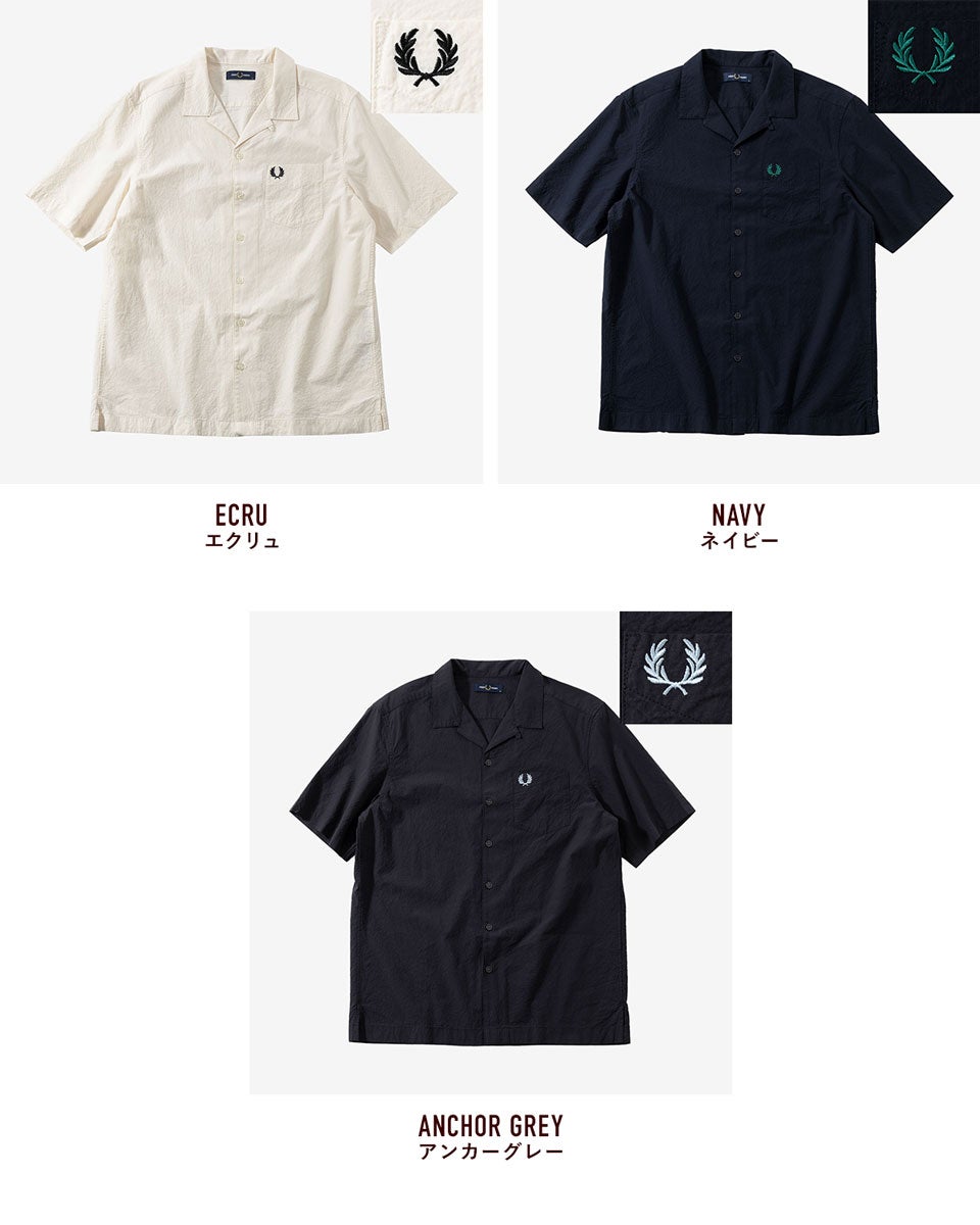 フレッドペリー シアサッカー リビアカラー シャツ FRED PERRY M2471