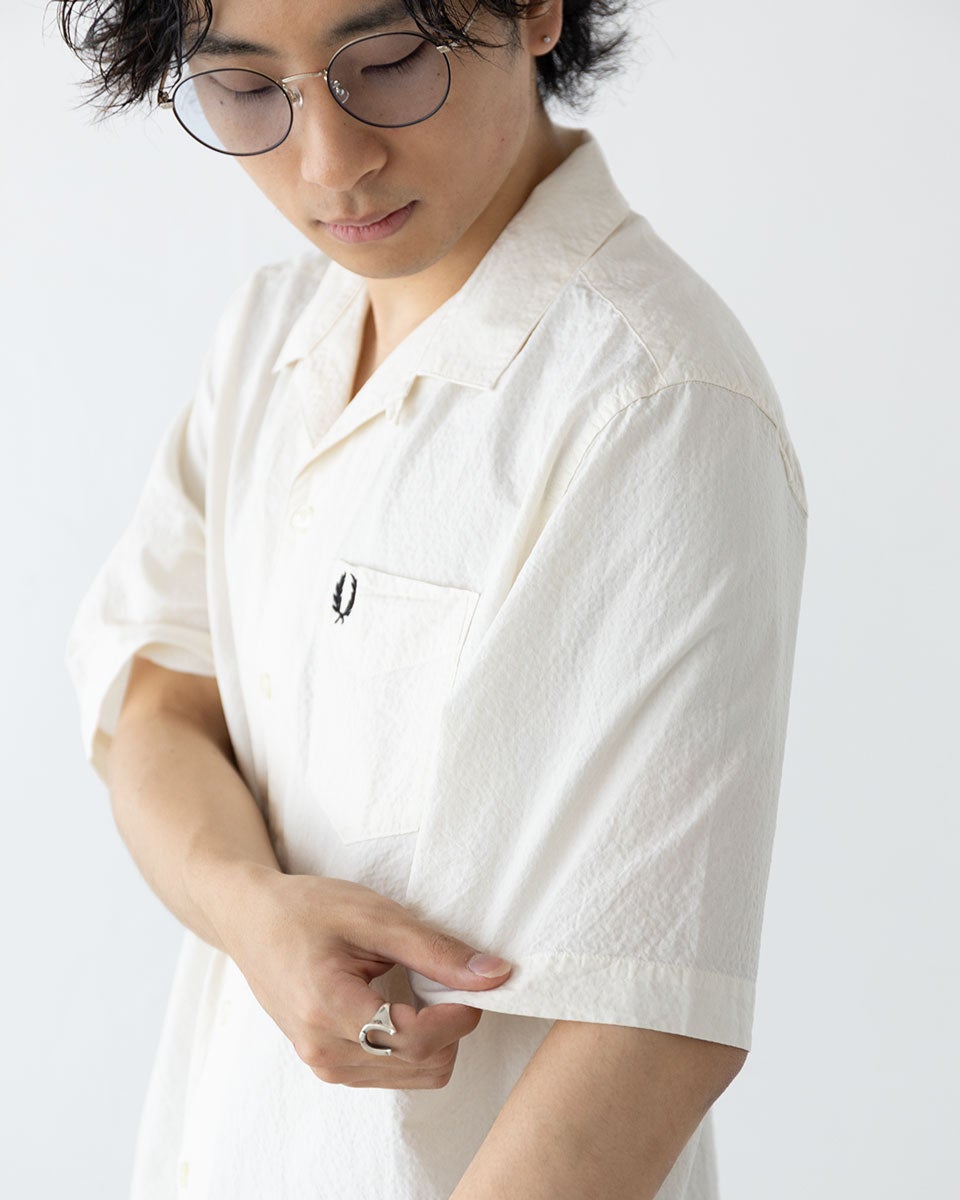 フレッドペリー シアサッカー リビアカラー シャツ FRED PERRY M2471