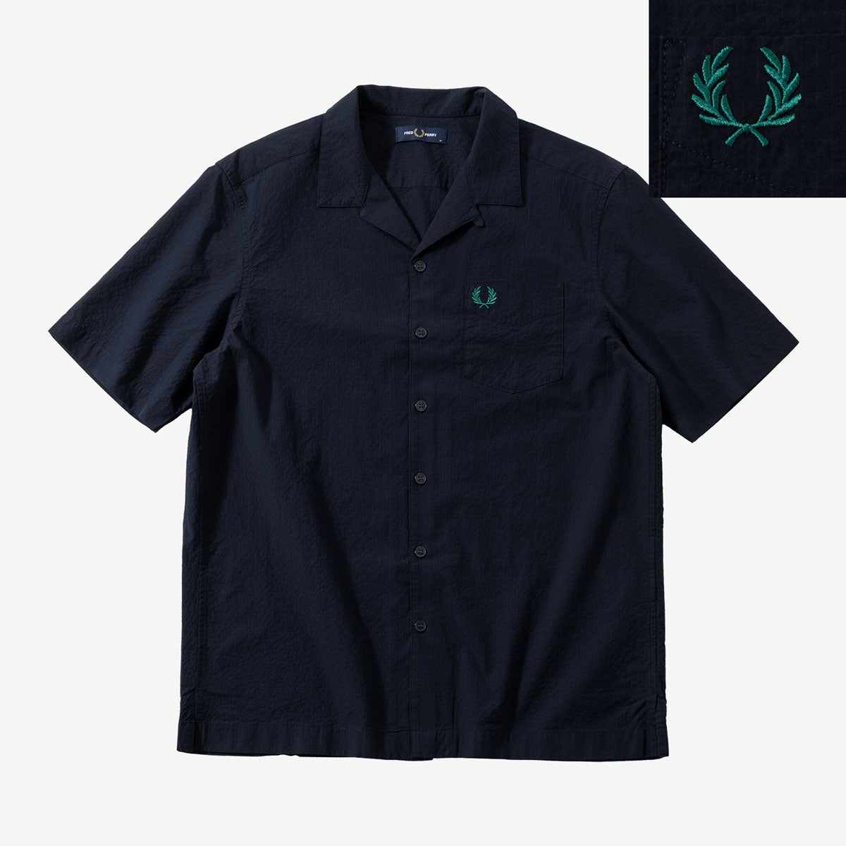 フレッドペリー　カラーシャツ フレッドペリー シアサッカー リビアカラー シャツ FRED PERRY M2471