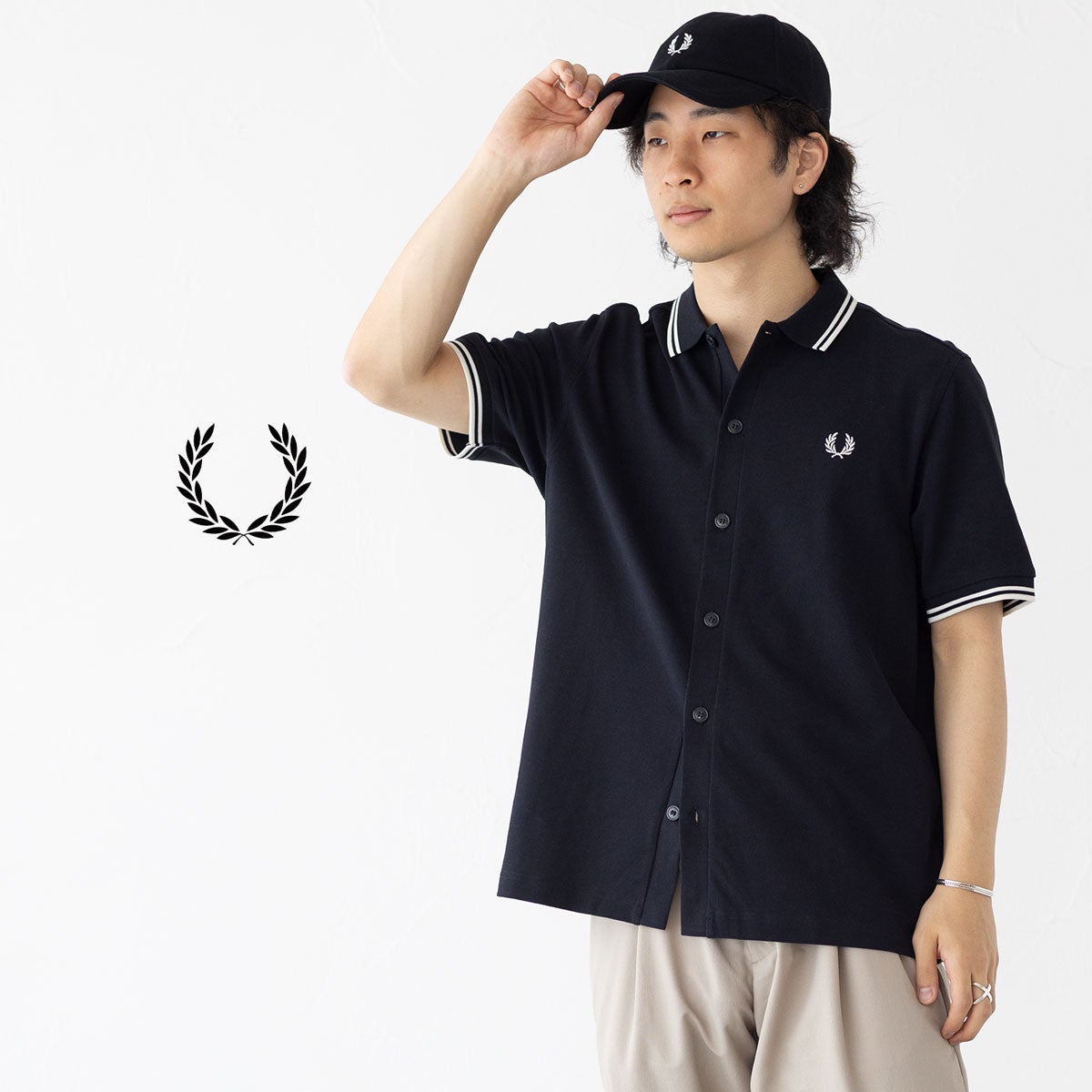 フレッドペリー ボタンスルー ポロシャツ FRED PERRY M2451 フル