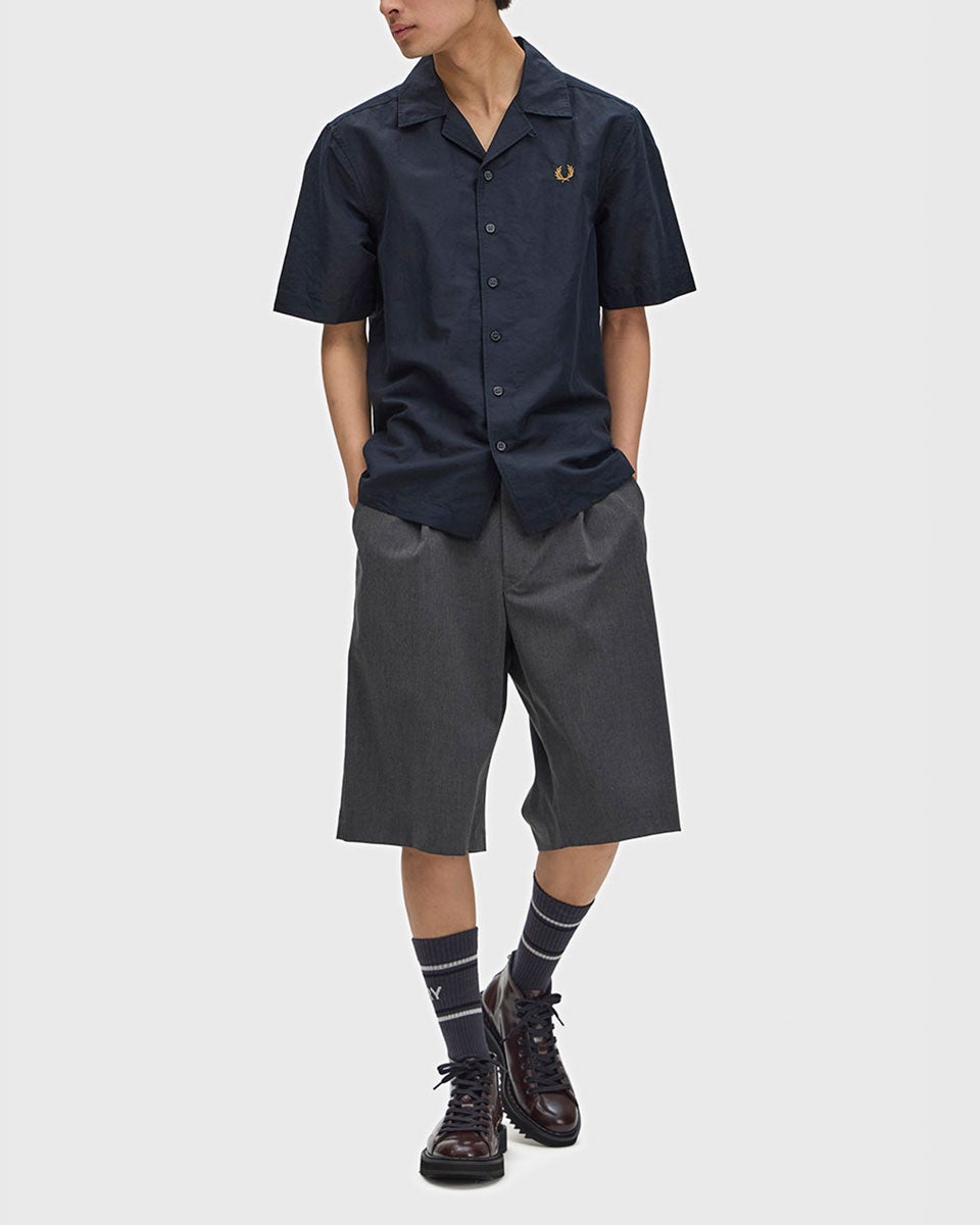フレッドペリー リネン ブレンド リビアカラー シャツ FRED PERRY