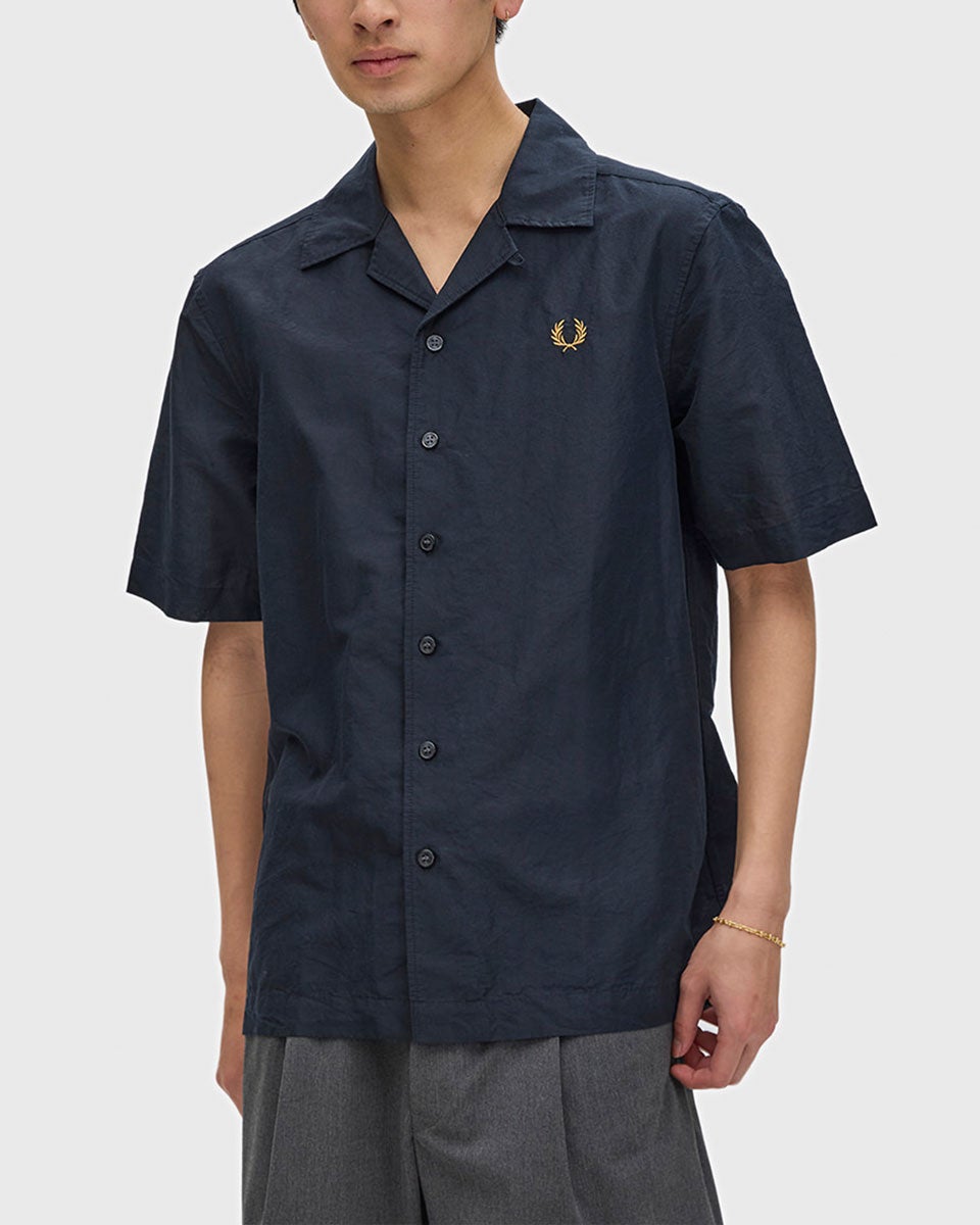 フレッドペリー リネン ブレンド リビアカラー シャツ FRED PERRY