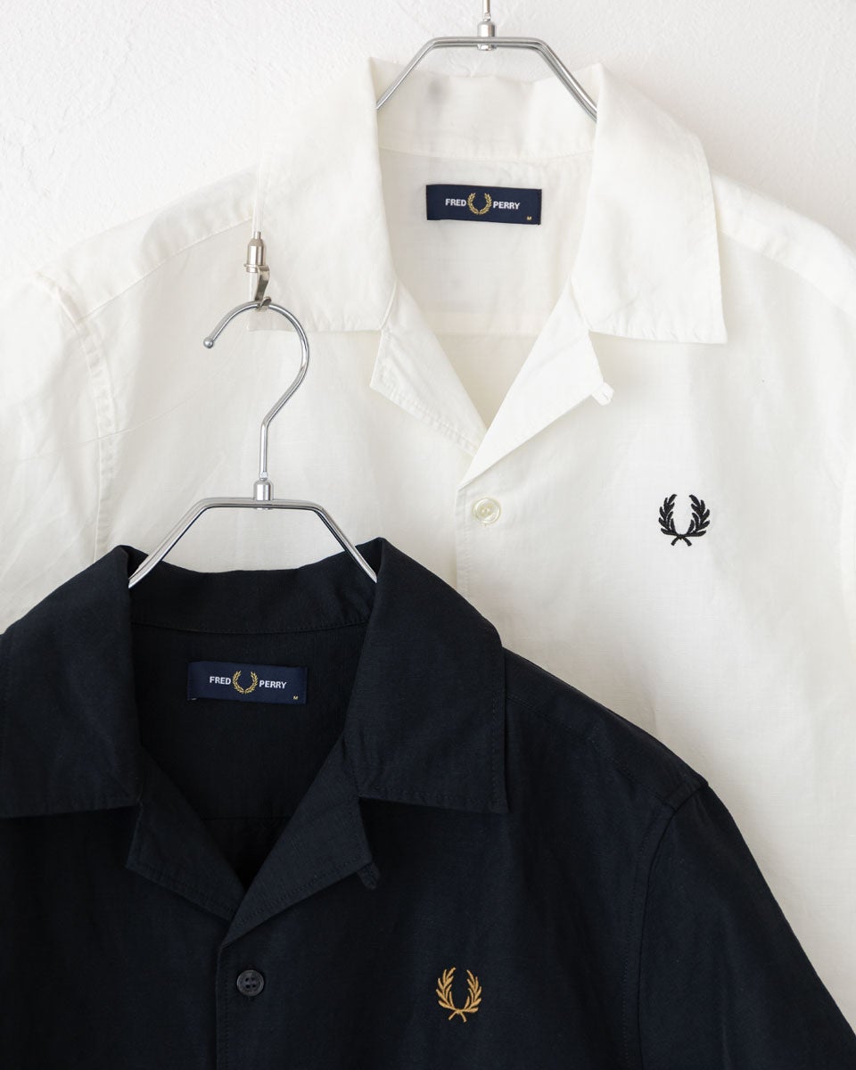 フレッドペリー リネン ブレンド リビアカラー シャツ FRED PERRY