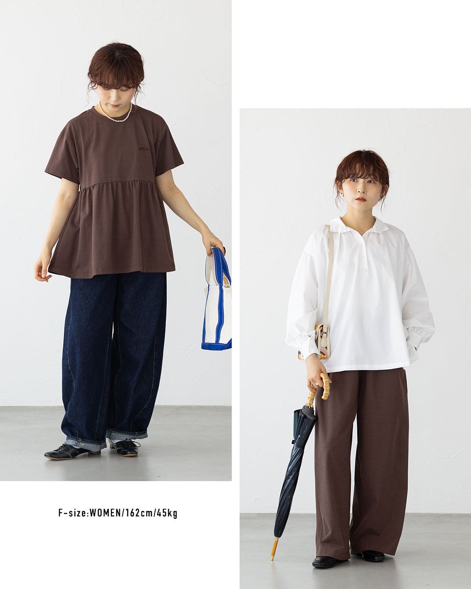 サウザンドマイル セットアップ ギャザーヘム Tシャツ＆ワイドパンツ