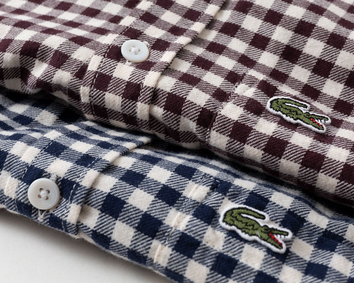 ラコステ ギンガムチェック フランネル シャツ LACOSTE レギュラー