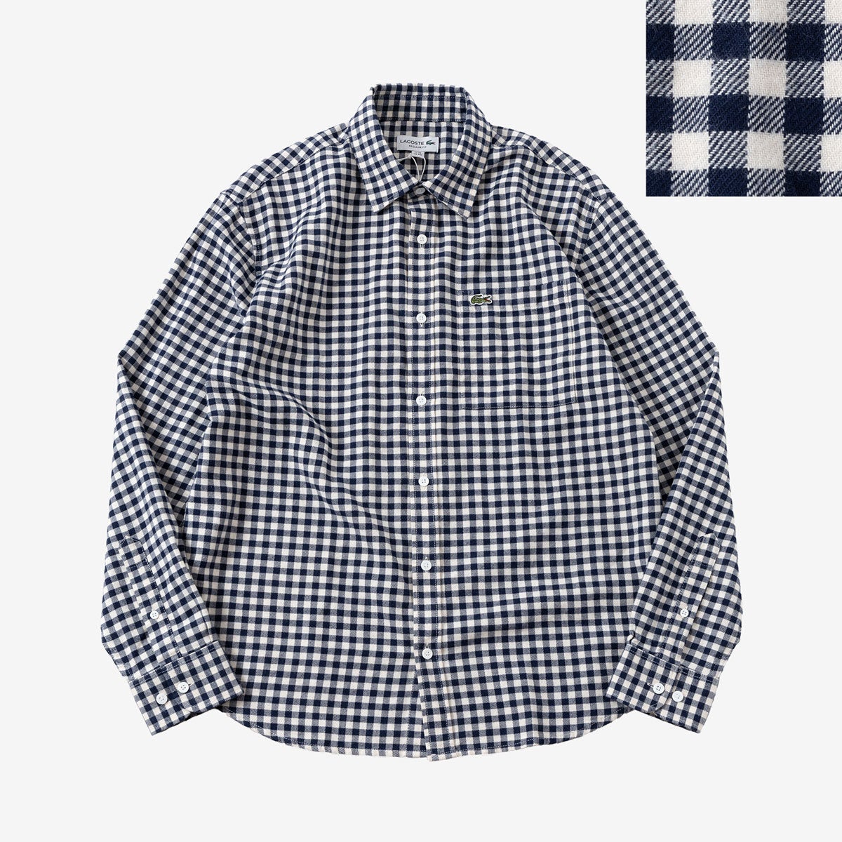 ラコステ ギンガムチェック フランネル シャツ LACOSTE レギュラー