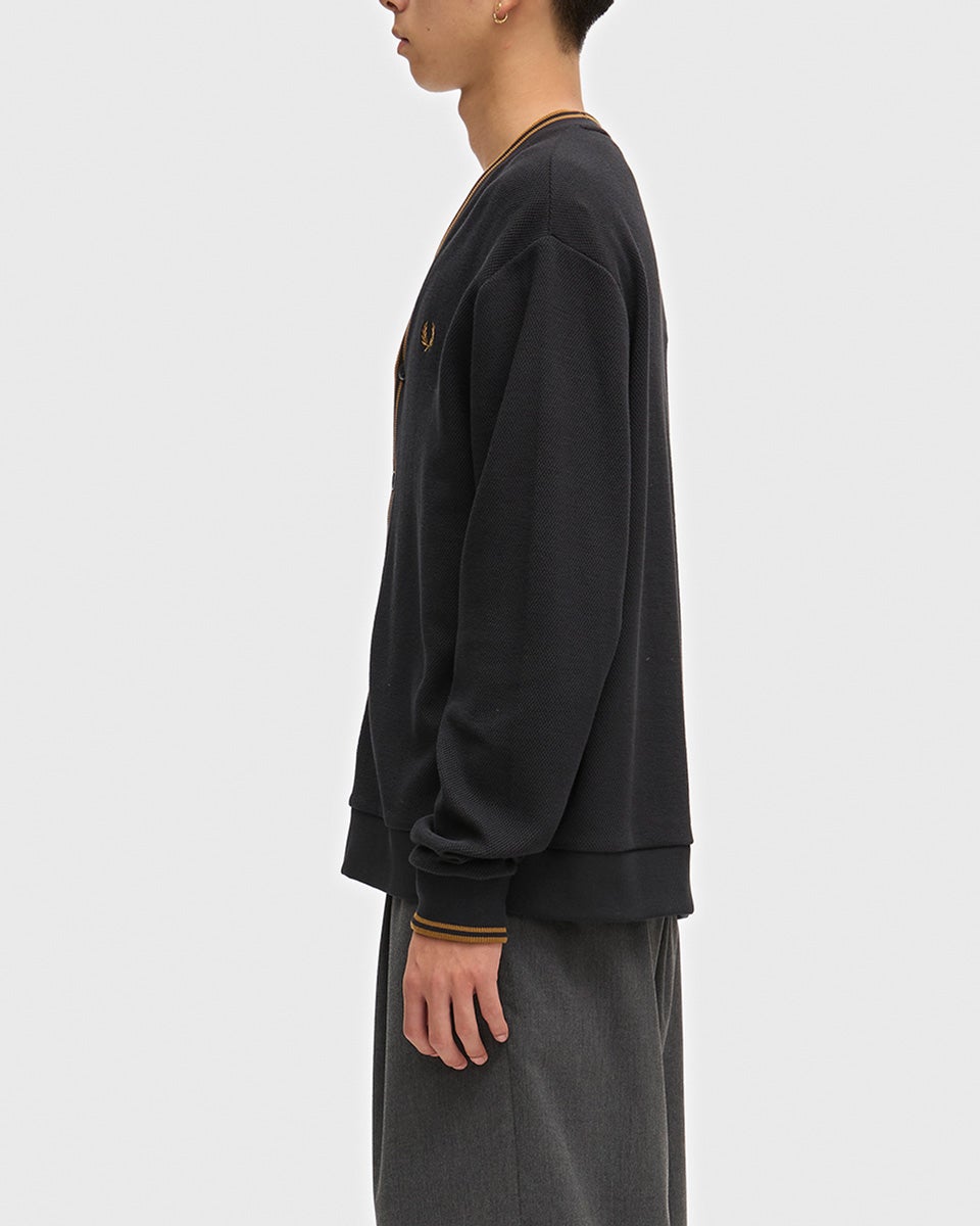 フレッドペリー ティップド ピケ カーディガン FRED PERRY M3449