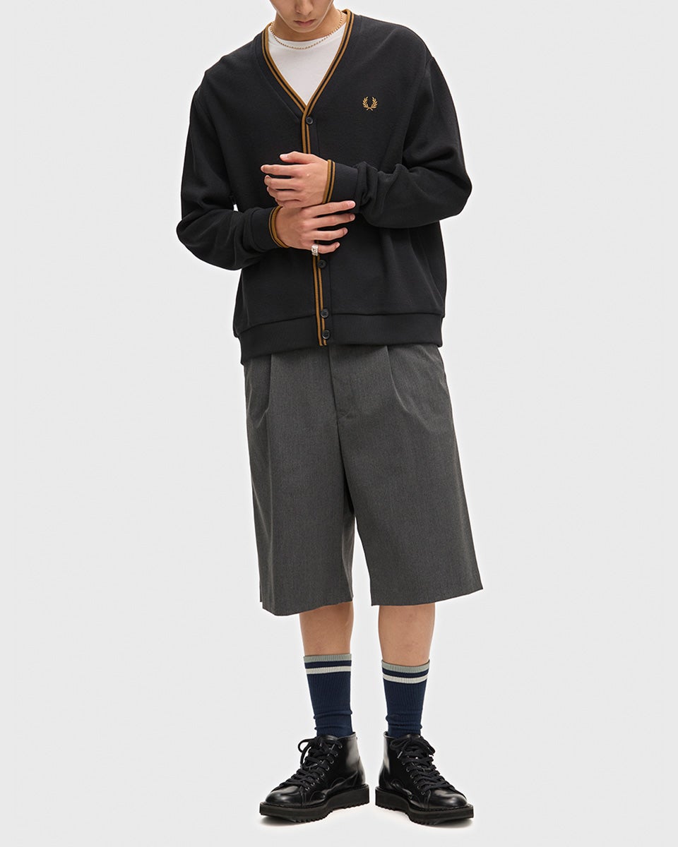 フレッドペリー ティップド ピケ カーディガン FRED PERRY M3449