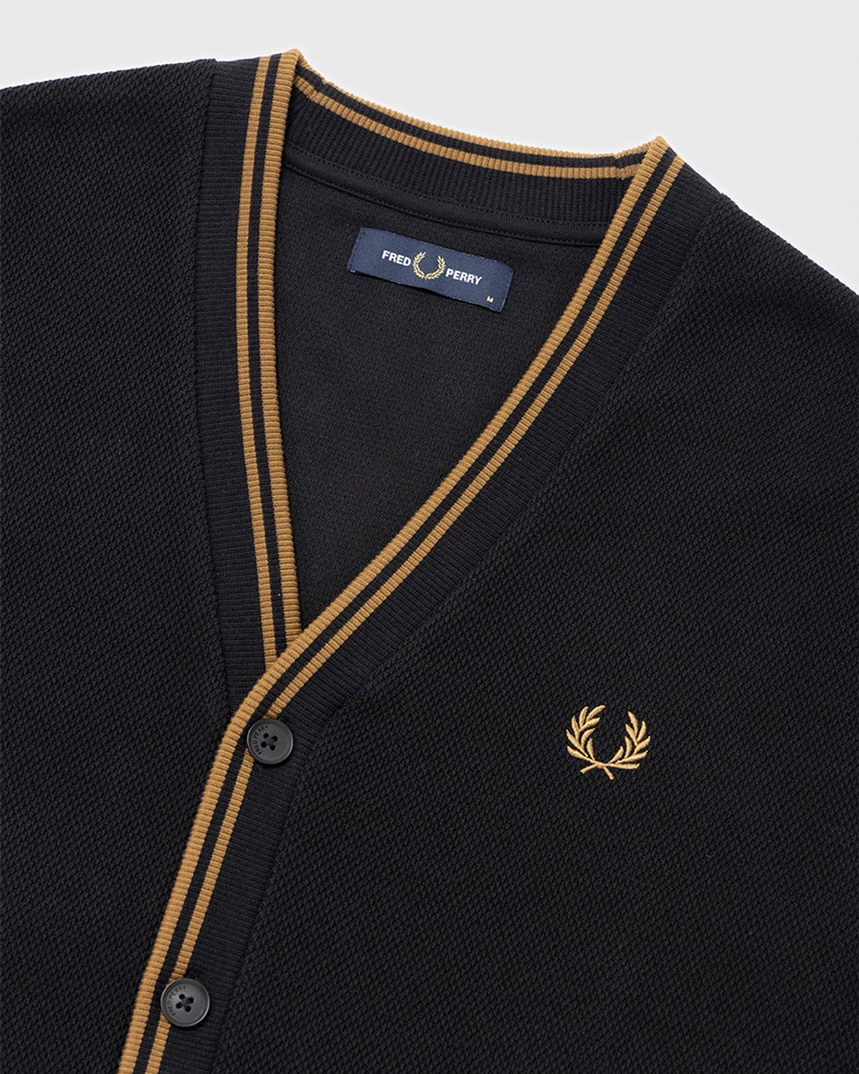 フレッドペリー ティップド ピケ カーディガン FRED PERRY M3449