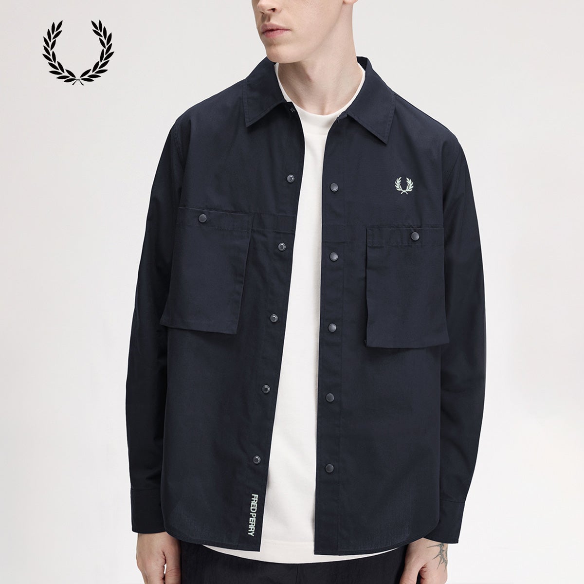 フレッドペリー リラックス コットン オーバーシャツ FRED PERRY M3330
