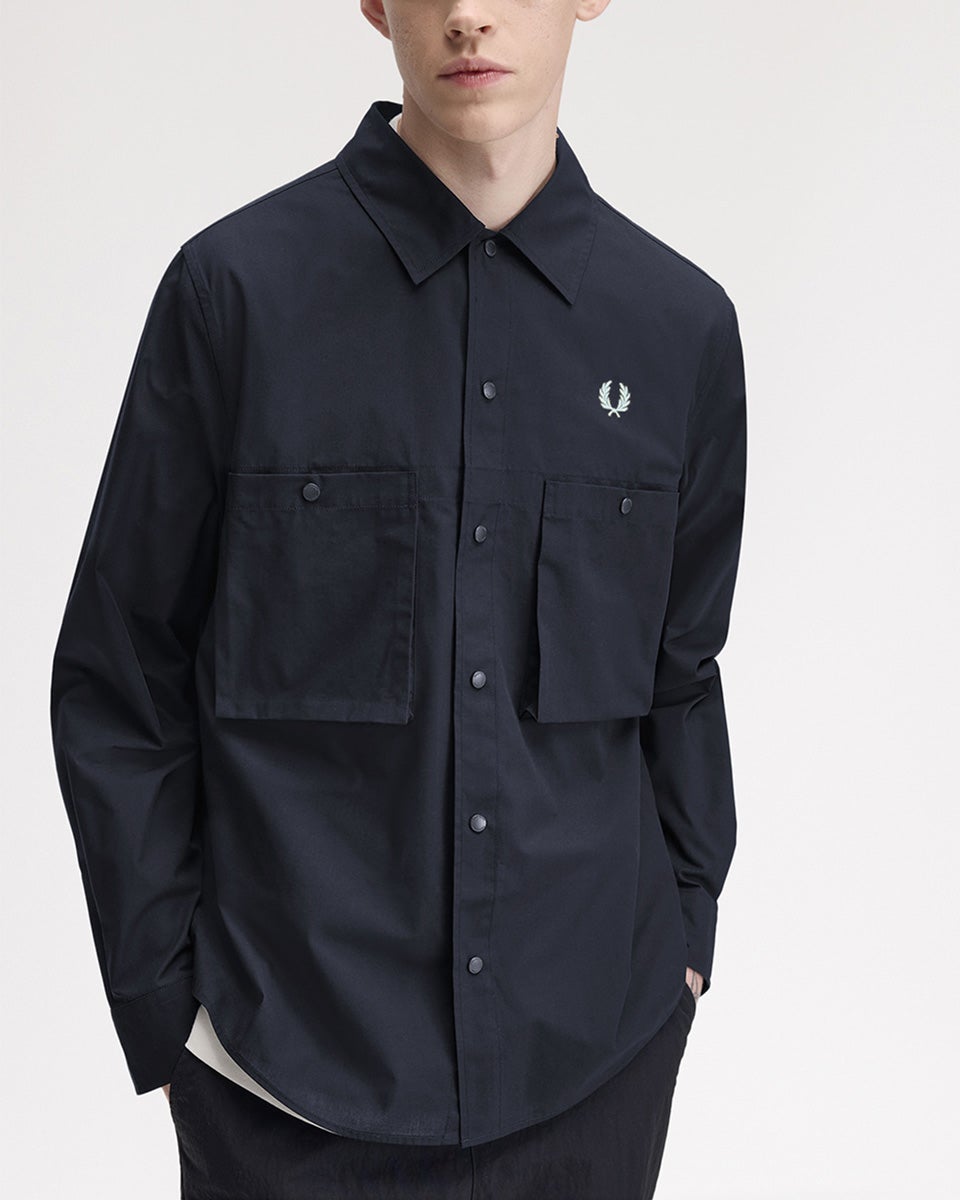 フレッドペリー リラックス コットン オーバーシャツ FRED PERRY M3330
