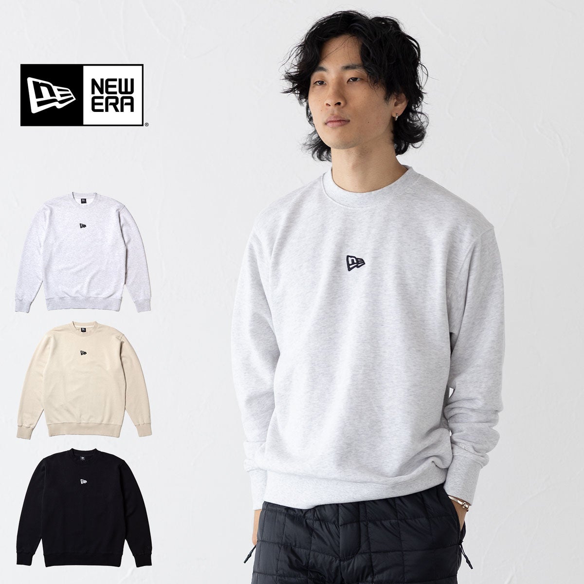 ニューエラ スウェット クルーネック フラッグロゴ ミニ NEW ERA